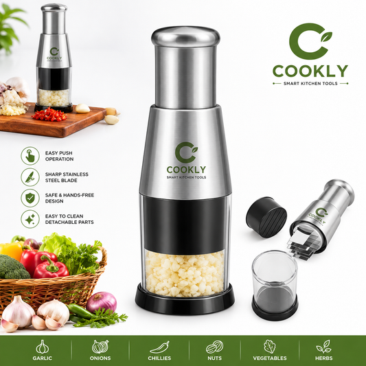 Cookliy Hand Press Chopper — Stainless Steel Blade